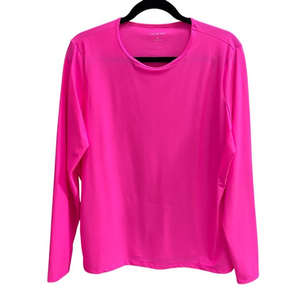 Lands End Long Sleeve Rash Guard Sz XL Barbie Hot Pink Swim Beach Vacation UPF - Picture 5 of 8